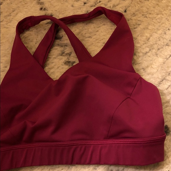 lululemon athletica Women's maroon Sports Bra swim or workout no pads size 8 - Picture 4 of 4